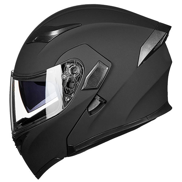 ILM Motorcycle Dual Visor Flip up Modular Full Face Helmet Model 902LED