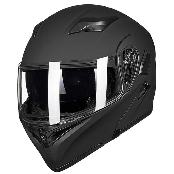 ILM Motorcycle Dual Visor Flip up Modular Full Face Helmet Model 902LED