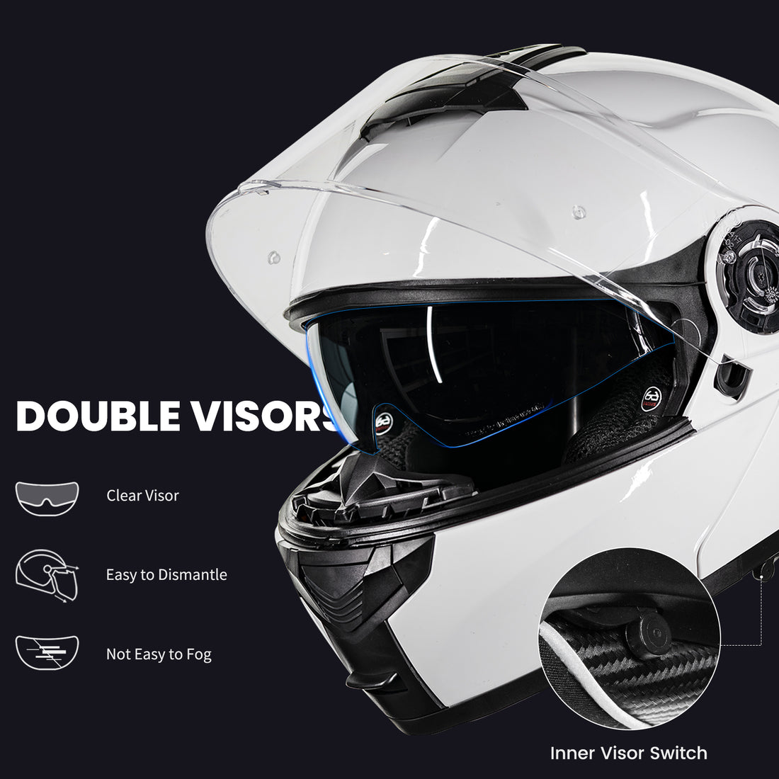 ILM Modular Flip up Full Face Bluetooth Motorcycle Helmet Model 159BT