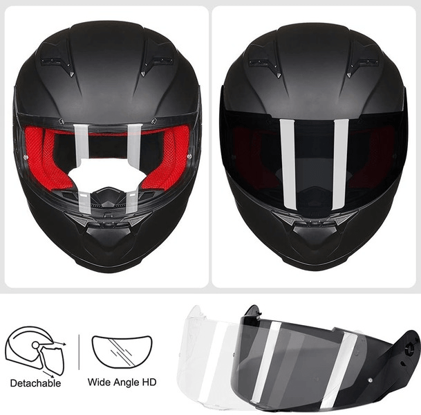 ILM Full Face Motorcycle Helmets for Men Womens Dual Sport Pinlock Anti Fog  Snowmobile Helmet for Adults DOT Model-817