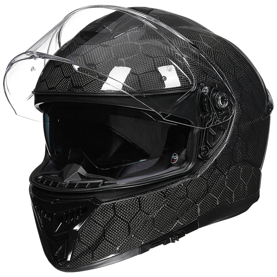 ILM Full Face Motorcycle Carbon Fiber Helmet Model 861C