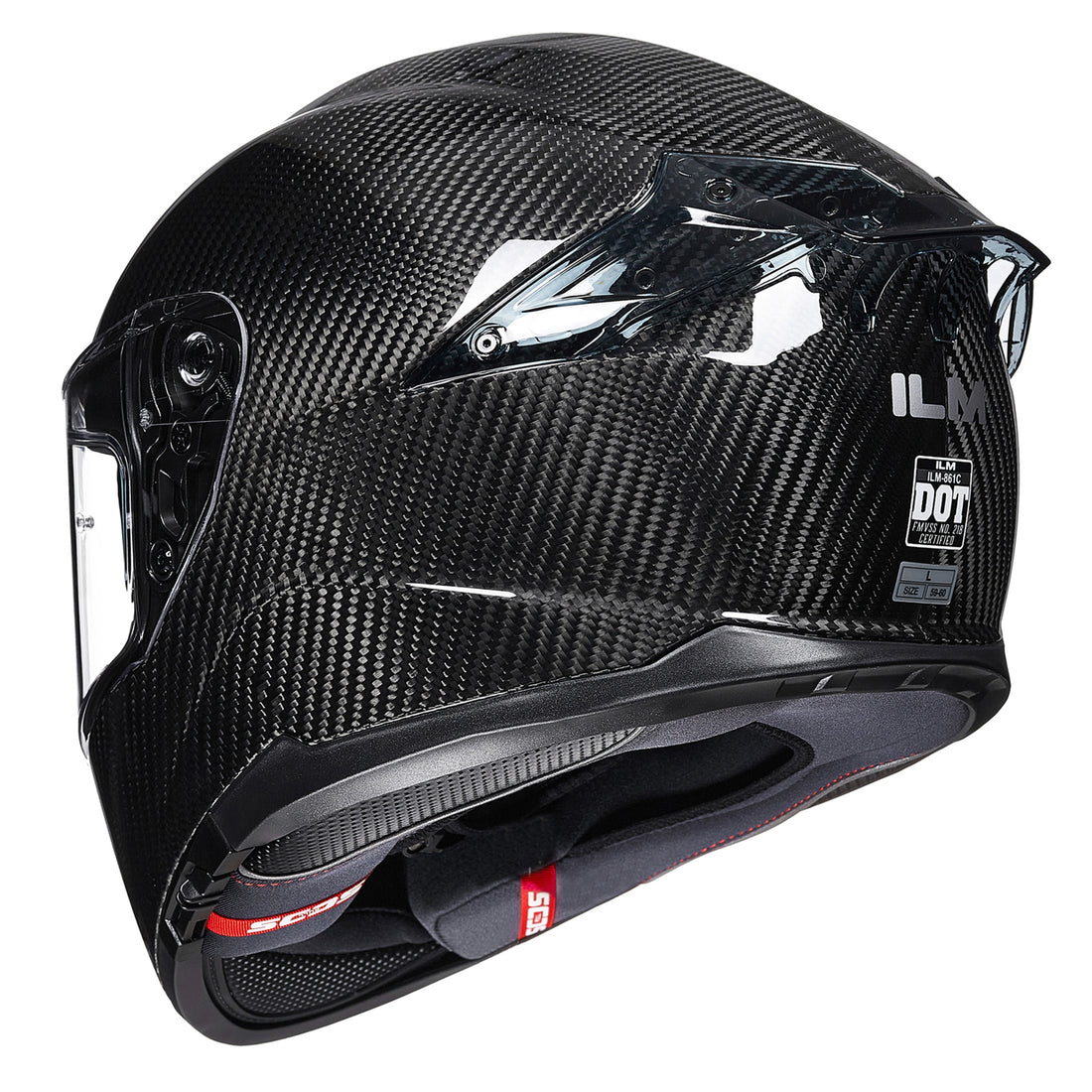 ILM Full Face Motorcycle Carbon Fiber Helmet Model 861C