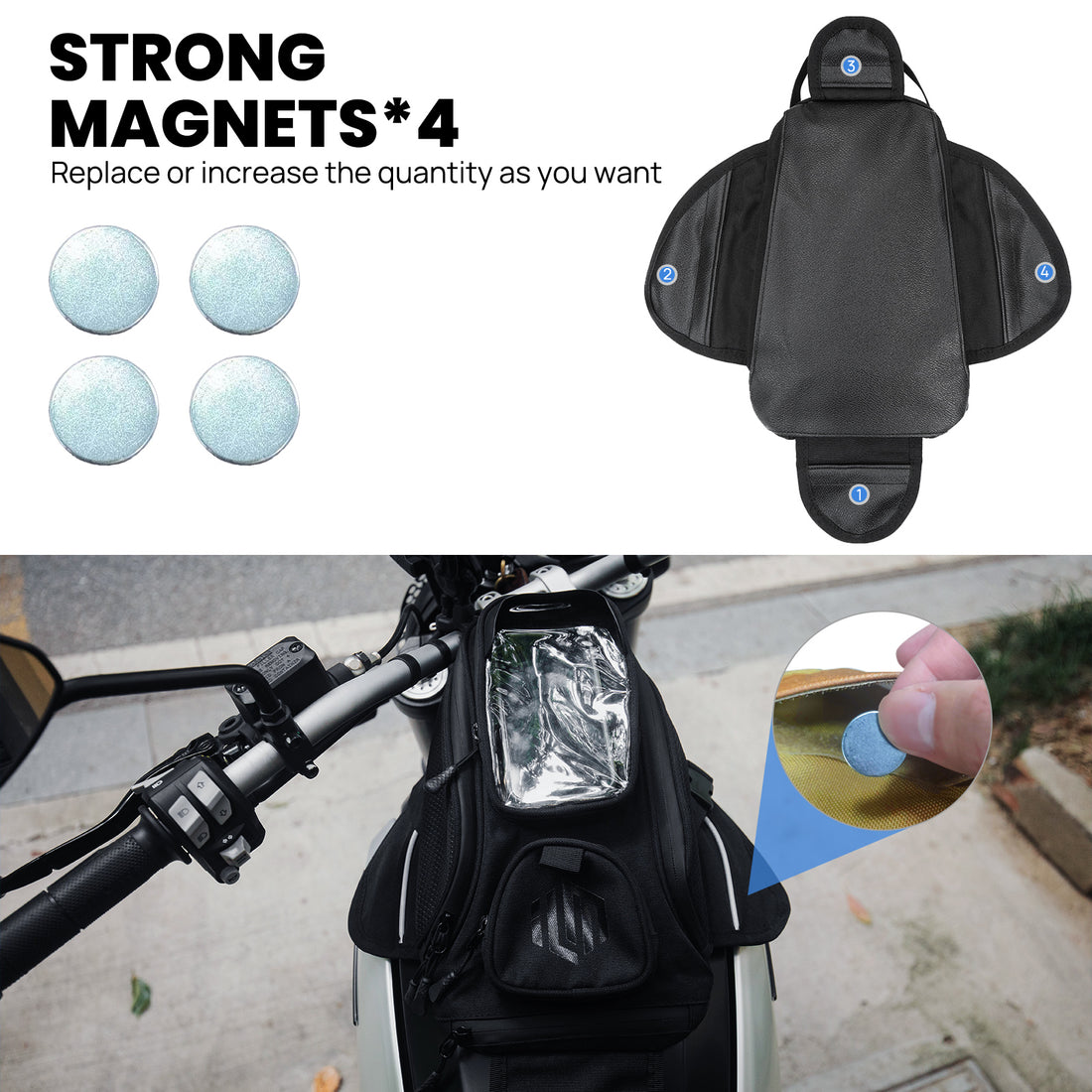 ILM Motorcycle Tank Bag Magnetic Waterproof Motorbike Bag