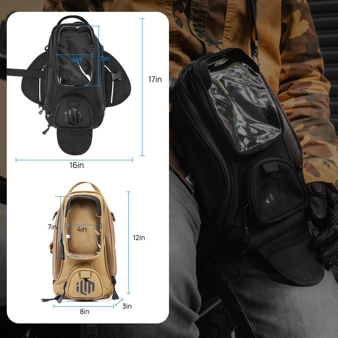 ILM Motorcycle Tank Bag Magnetic Waterproof Motorbike Bag