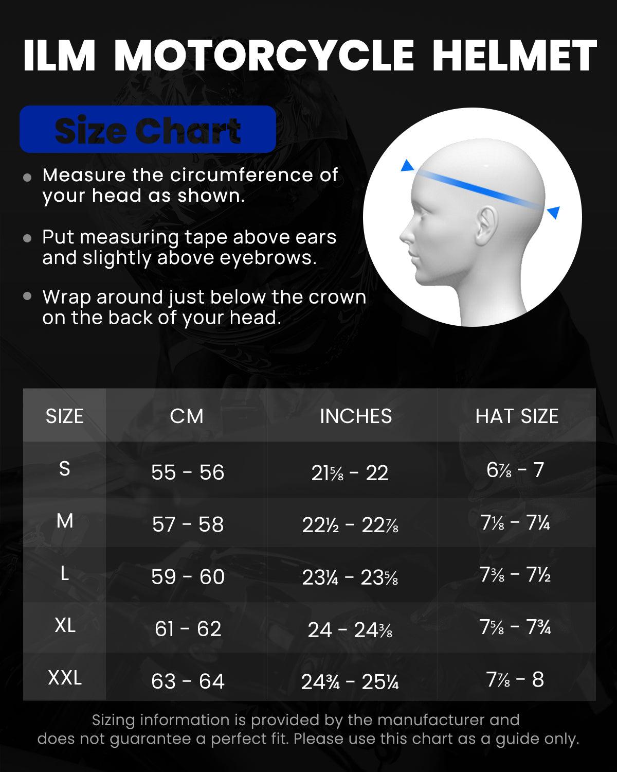 ILM Full Face MIPS Motorcycle Helmet Model 129M - ILM