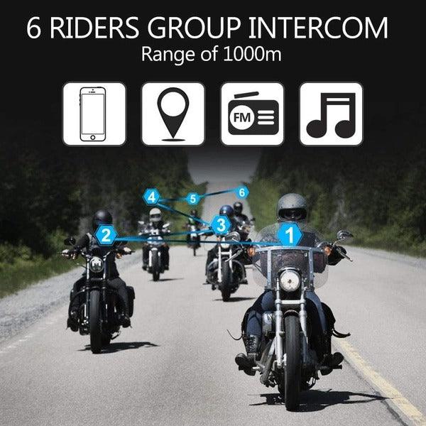 ILM Motorcycle 6 Rider Bluetooth Headset - ILM