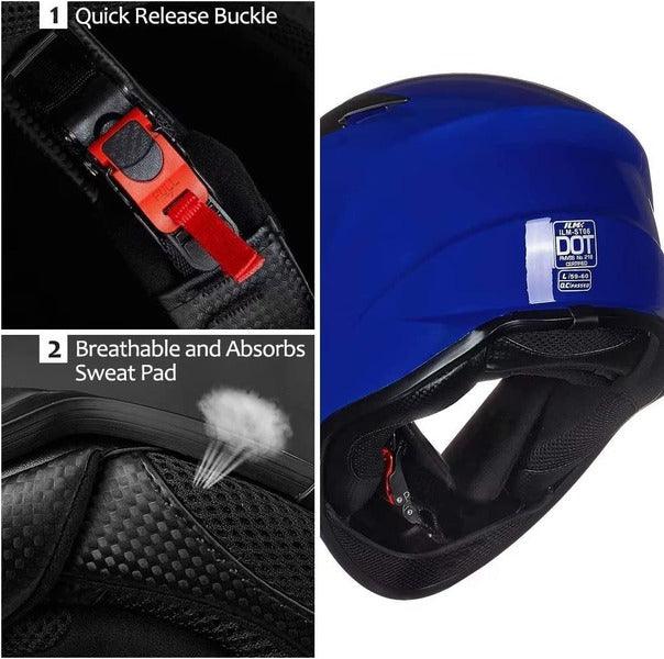 ILM Full Face Motorcycle Street Bike Helmet Model ST-06 - ILM